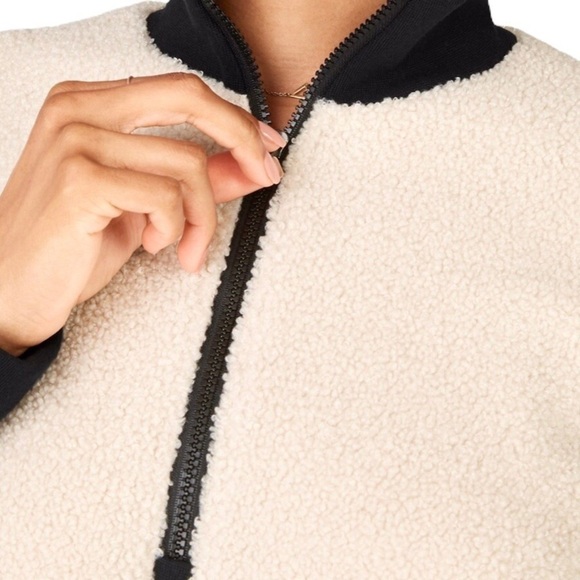 Fabletics Dream Polar Fleece Pullover Cream Size Large Quarter Zip Sherpa - Picture 2 of 10